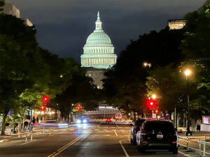 The White House in Washington DC at night